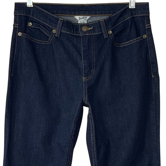 Duluth Trading Co Flex Jeans Daily Denim Dark Indigo Wash Sz 8x29 Slim Straight - Picture 3 of 9